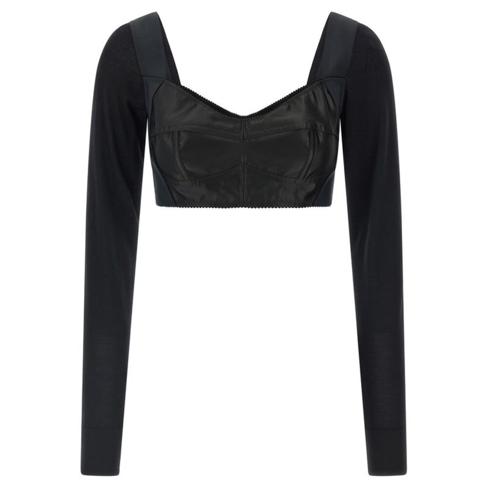 Dolce & Gabbana Black Polyester Tank Women's Tops